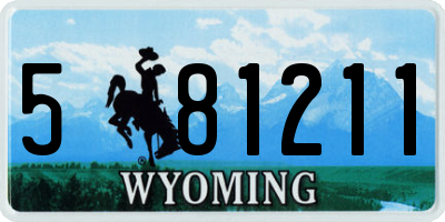 WY license plate 581211