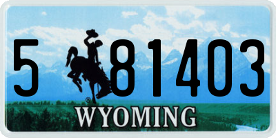 WY license plate 581403