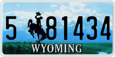 WY license plate 581434