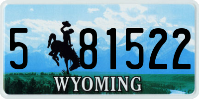 WY license plate 581522