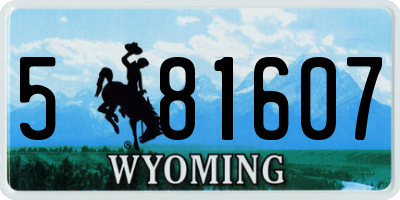WY license plate 581607