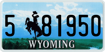 WY license plate 581950