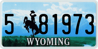 WY license plate 581973