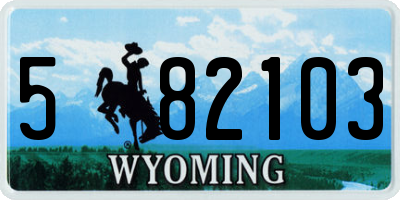 WY license plate 582103