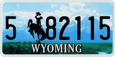 WY license plate 582115