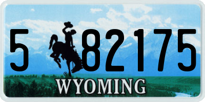WY license plate 582175