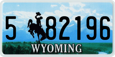 WY license plate 582196