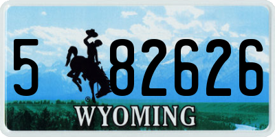WY license plate 582626