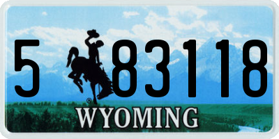 WY license plate 583118
