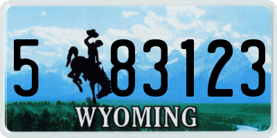 WY license plate 583123
