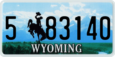 WY license plate 583140