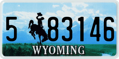 WY license plate 583146