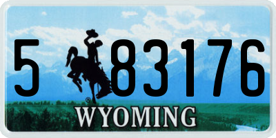 WY license plate 583176