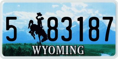 WY license plate 583187