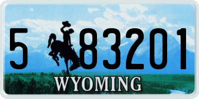 WY license plate 583201