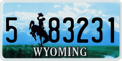 WY license plate 583231