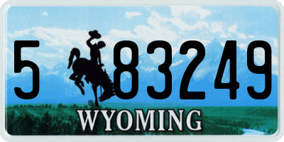 WY license plate 583249