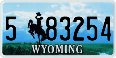 WY license plate 583254