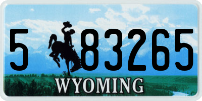 WY license plate 583265