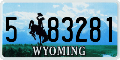 WY license plate 583281