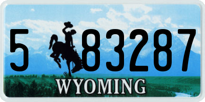 WY license plate 583287