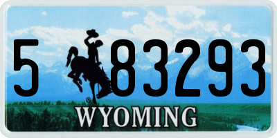 WY license plate 583293