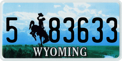 WY license plate 583633