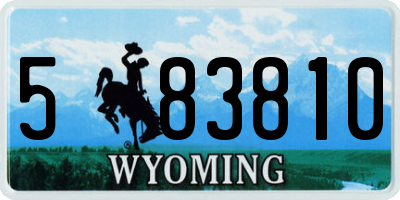 WY license plate 583810