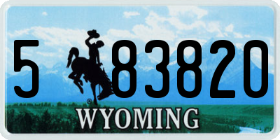 WY license plate 583820