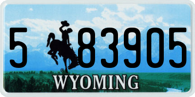 WY license plate 583905