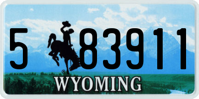 WY license plate 583911