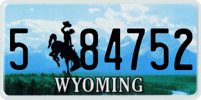 WY license plate 584752