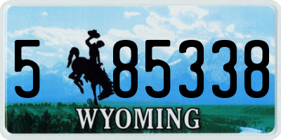 WY license plate 585338