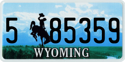 WY license plate 585359