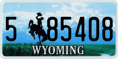 WY license plate 585408