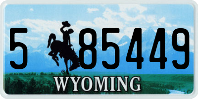 WY license plate 585449
