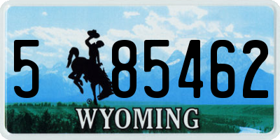 WY license plate 585462