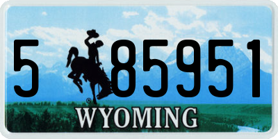 WY license plate 585951