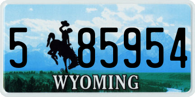 WY license plate 585954