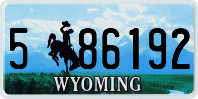 WY license plate 586192