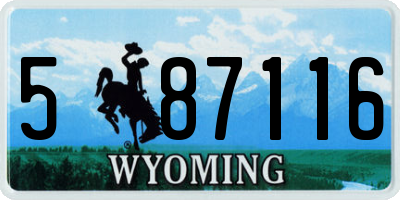 WY license plate 587116