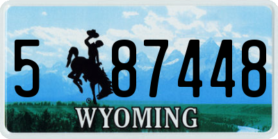 WY license plate 587448