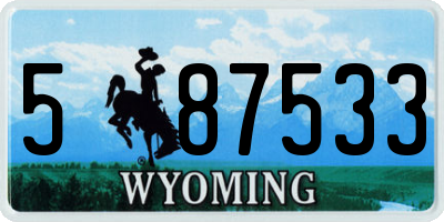 WY license plate 587533