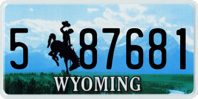 WY license plate 587681