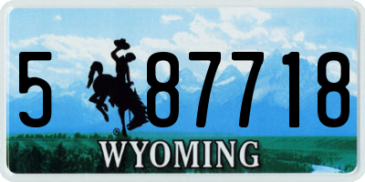 WY license plate 587718