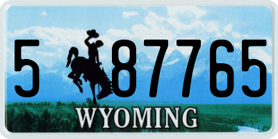 WY license plate 587765