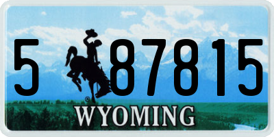 WY license plate 587815