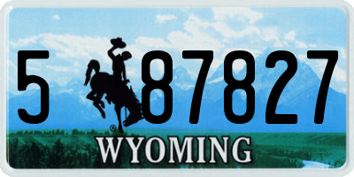 WY license plate 587827