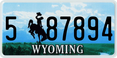 WY license plate 587894