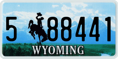 WY license plate 588441